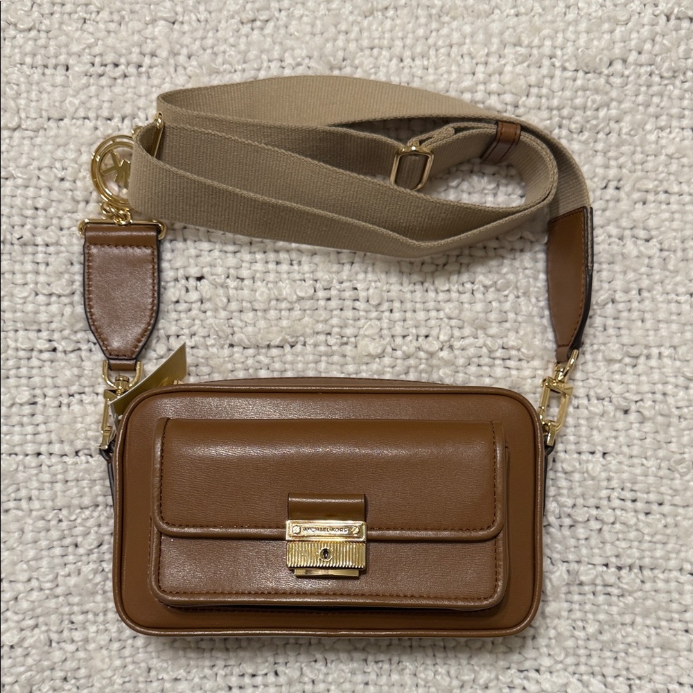 Michael Kors Brown Leather Crossbody Bag